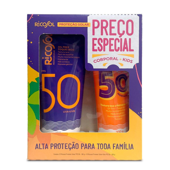 Kit Ricosol FPS 50 Corpo 180g + FPS 50 Kids 100g