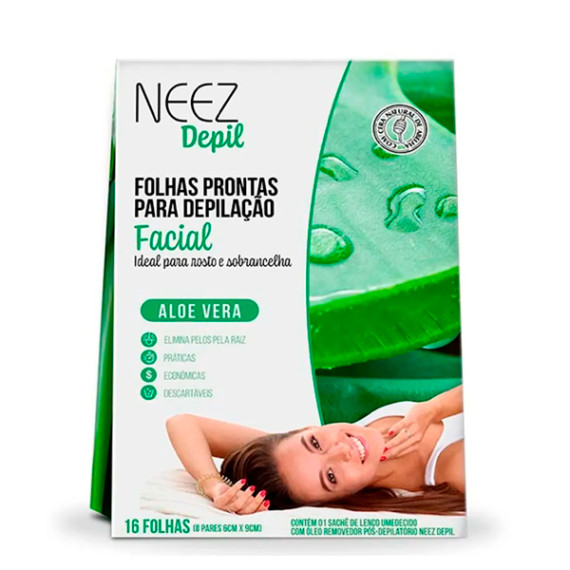 Folha Depilatória Facial Neez Aloe Vera