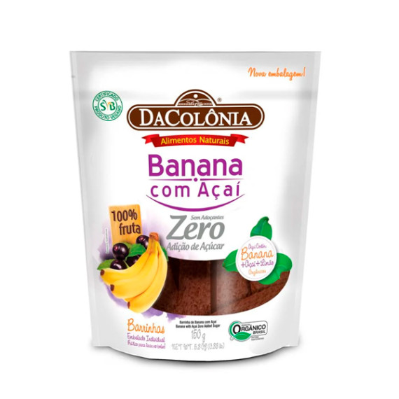 Barras de Banana com Açaí Zero DaColônia 