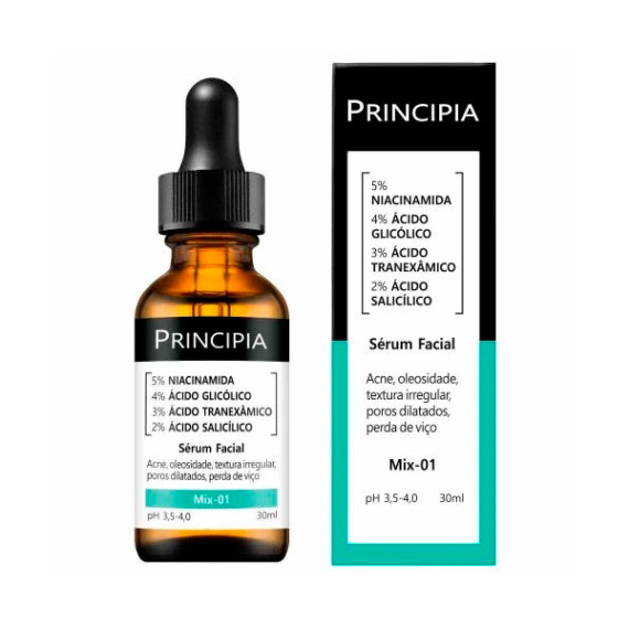 Sérum Principia Facial 5% Niacinamida + 4% Ácido Glicólico + 3% Ácido Tranexâmico + 2% Ácido Salicílico 